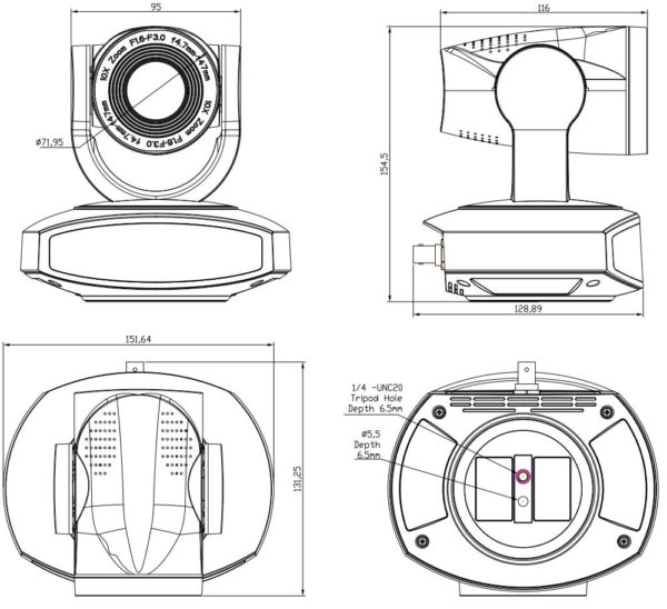 KV-550-MN HD Video Conference Camera